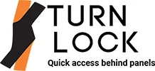 Turnlock Quick access behind panels logo